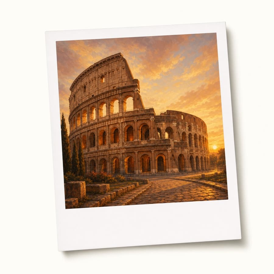 Roman holiday postcard